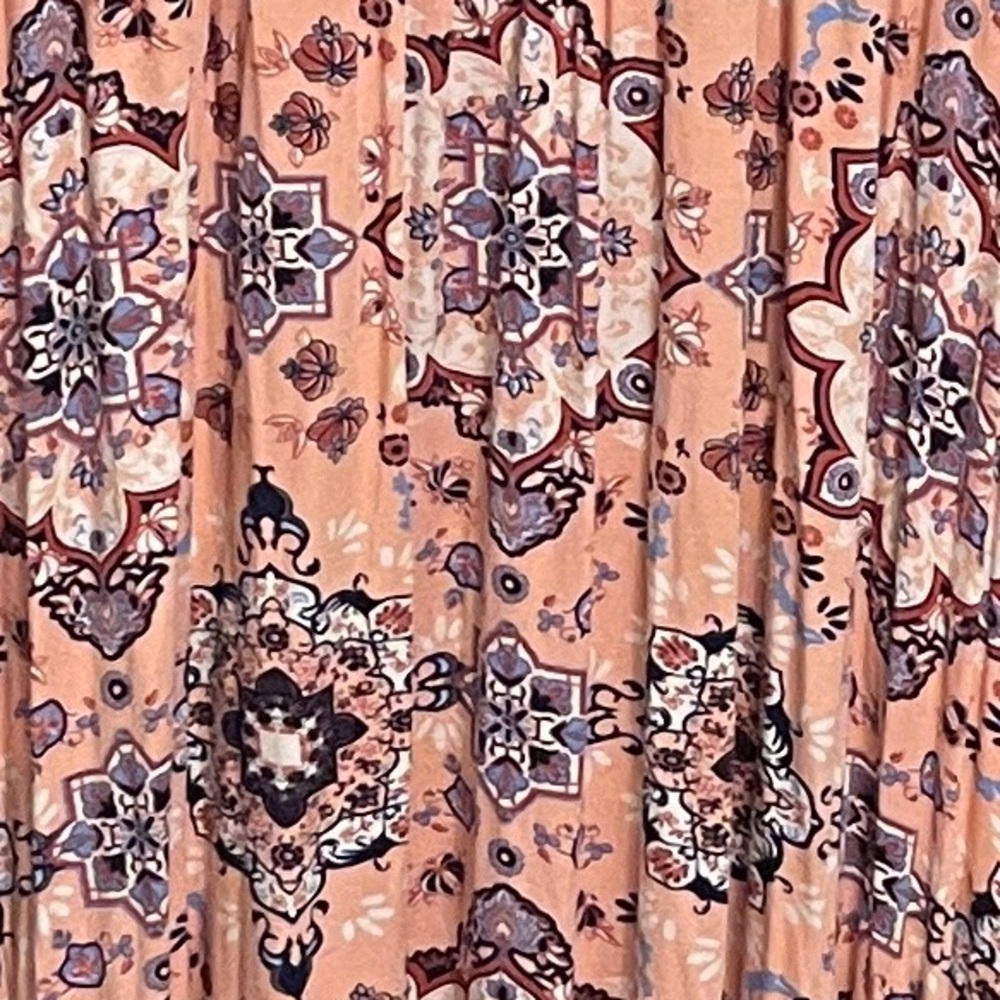 Agnes & Dora Peach and Blue Patterned Maxi Dress